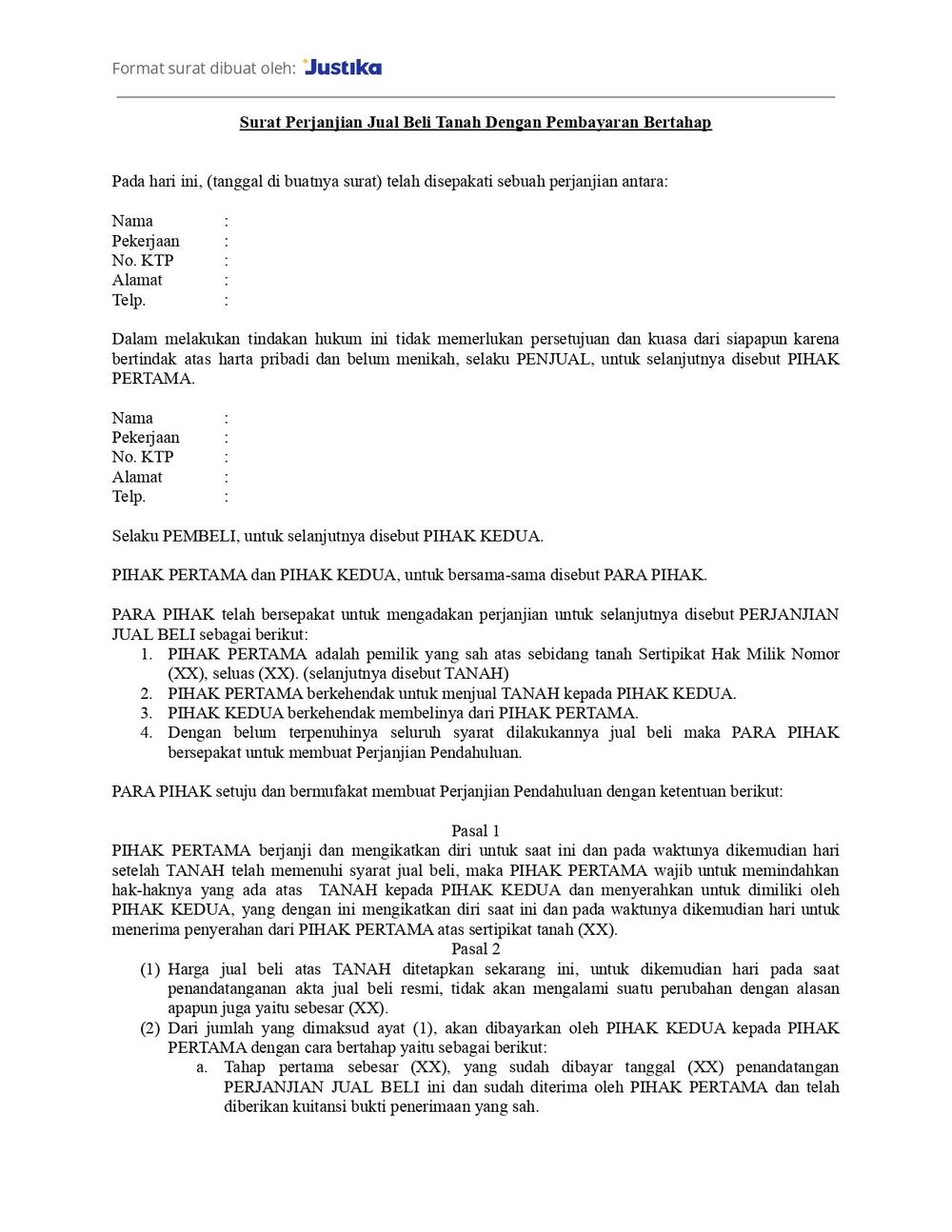 Surat Perjanjian Jual Beli Rumah Tunai Pelajari Contoh Berikut