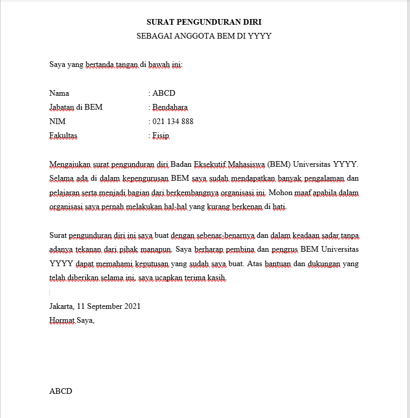 Download 66+ Contoh Surat Surat Pengunduran Diri Gratis